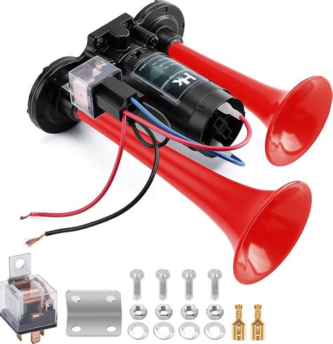 WADEO 150DB Air Horn 12V, Super Loud Car Horn with Compressor, Air Horns for Truck, Train, Car ...