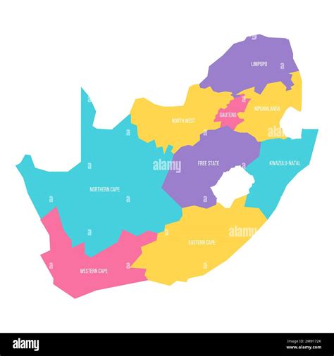 South Africa political map of administrative divisions - provinces ...