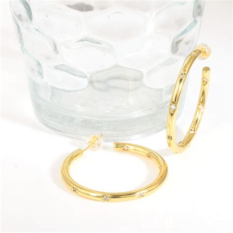 Minimal One Swarovski Hoop Earrings – Matree by Neha Wahi