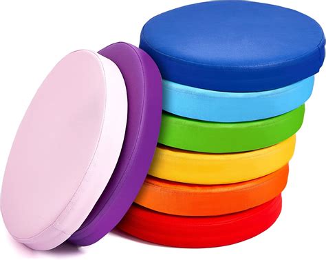 Juexica 8 Cojines de Piso Redondos Flexibles de Varios Colores para el ...