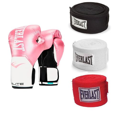 Buy Everlast Pink Elite Pro Style Boxing Gloves 8 Oz & 120-Inch Hand ...