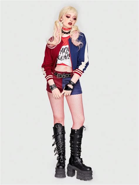 Harley Quinn | ROMWE Colorblock Striped Trim Drop Shoulder Bomber ...
