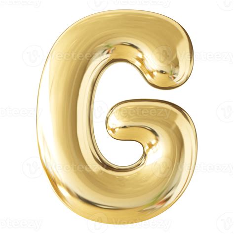 Gold 3D Bubble Font Letter G uppercase 47451040 PNG