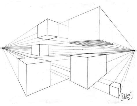 Image result for Two-Point Perspective Box Drawing