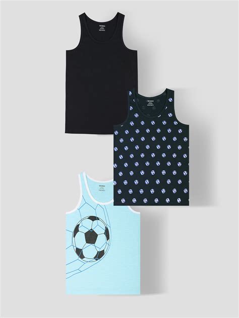 Boys Printed Cotton Vests – Pack of 3 | Tresnova