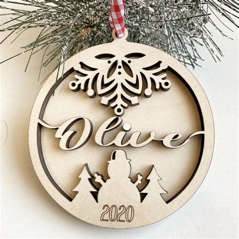 Custom Name Wood Laser Cut Christmas Ornament Personalized – Sawdust ...