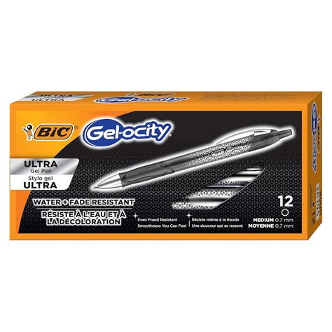 BIC Gel-ocity Ultra Retractable Gel Pen, Black, 12-Count : Amazon.in ...