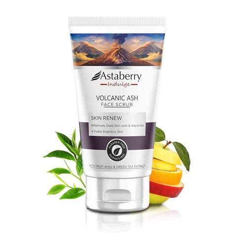 ASTABERRY Volcanic Ash Face Scrub For Visibly Brightens Skin -100 GM ...