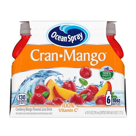 Ocean Spray® Cran-Mango™ Cranberry Mango Juice Drinks, 10 fl oz Bottles ...