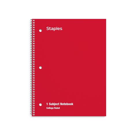 Staples 1-Subject Notebooks, 8" x 10.5", College Ruled, 70 Sheets ...