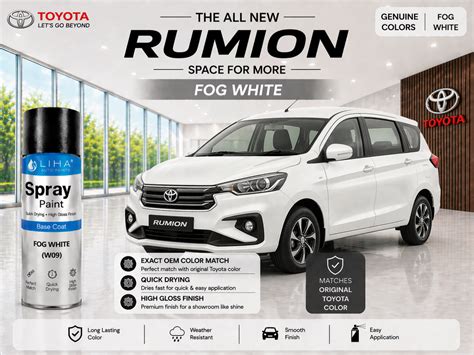 Toyota Rumion Fog White | OEM Color Match | Base Coat | High Gloss Fin ...