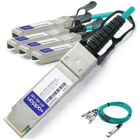 Add-On Addon Msa And Taa Compliant 40Gbase-Aoc Qsfp+ To 4Xsfp+ Active ...