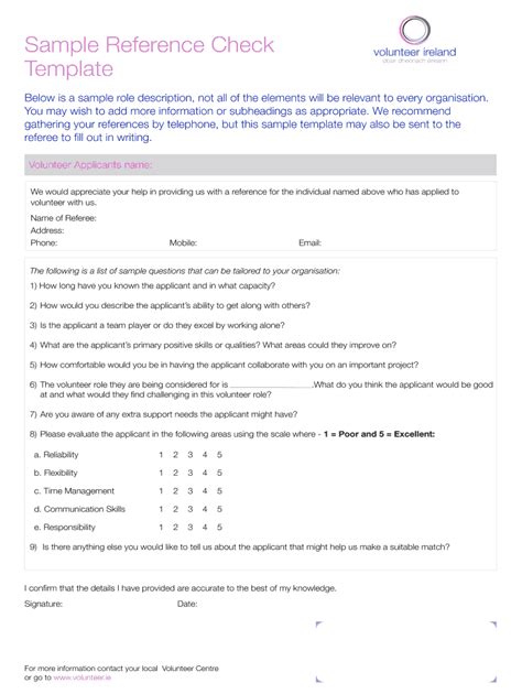 IE Sample Reference Check Template - Blank Fillable Template | Fill Out ...