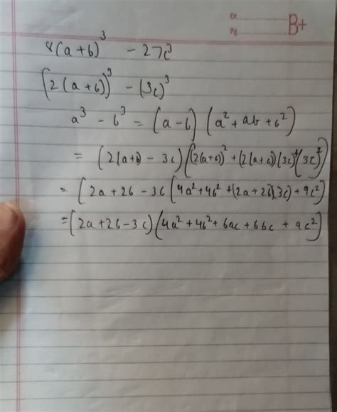 factorise 8(a+b)cube - 27c cube - Brainly.in