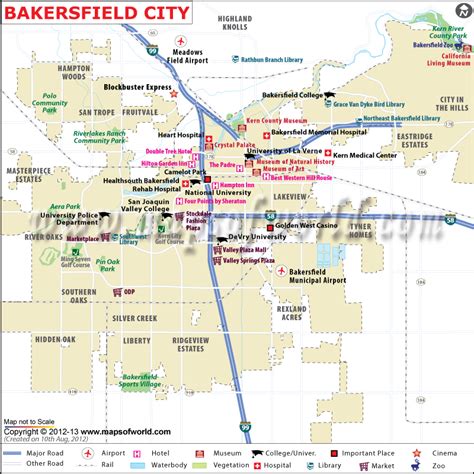 Bakersfield City Map | Map of Bakersfield California