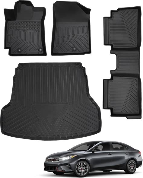 Amazon.com: All Weather Floor Mats Cargo Liner for KIA Forte 2019-2024 ...