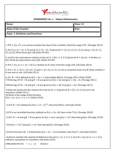 Math Class 12th Chapter 1 by Subject Introduction 的图像结果