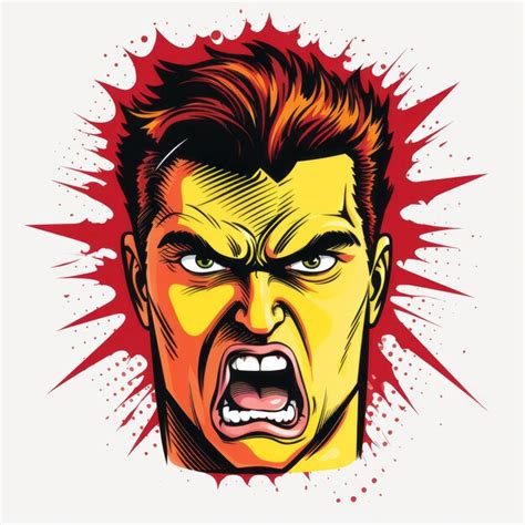 Angry pop art man comic book style graphic design | Premium AI ...