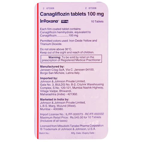 Invokana 100 mg Tablet | Uses, Side Effects, Price | Apollo Pharmacy
