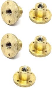 INVENTO 5Pcs TR12 nut 2mm Pitch 12mm T Nut Brass round Flange Single ...