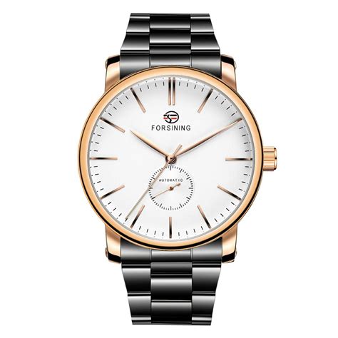 FORSINING Automatic Mechanical Business Analogue White Dial Wrist Watch ...