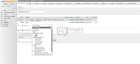 Image result for PHPMyAdmin Database Management