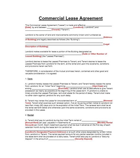27 Free Commercial Lease Agreement Templates ᐅ TemplateLab