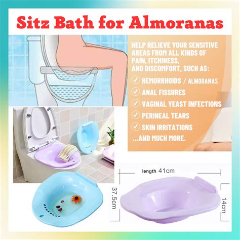 Sitz Bath for Hemorrhoids/Almoranas Toilet Seat Sitz Bath Basin Bath Tub for Elderly Postpartum ...