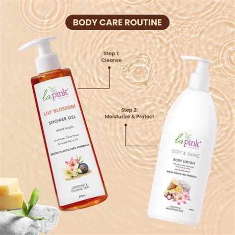 La Pink Shwower Gel Lily Blossom 250ml with white haldi, Lily Flower ...