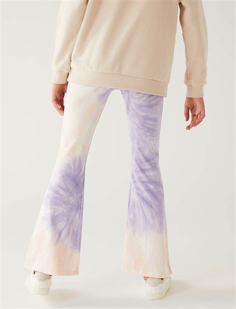 Buy Cotton Rich Tie Dye Flared Leggings at Marks & Spencer