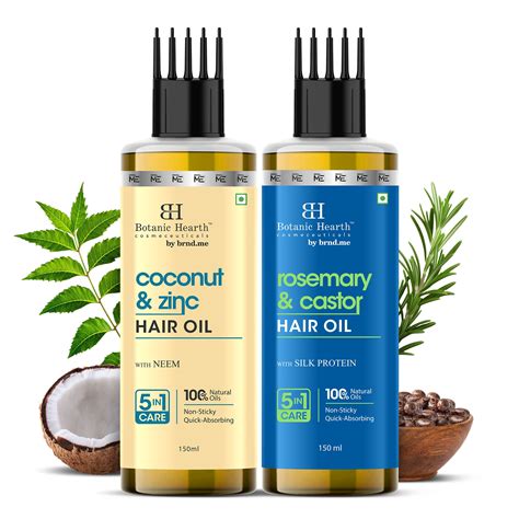 Coconut Zinc & Rosemary Castor - Hair Oil Set of 2 – Botanic Hearth