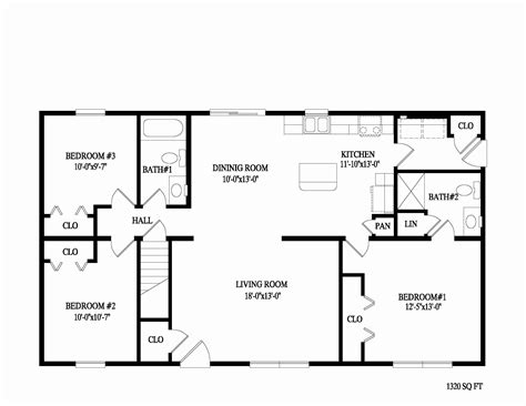 3 Bedroom Ranch House Floor Plans