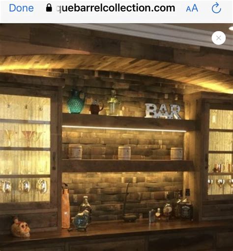 Rustic Bar with Wooden Shelves