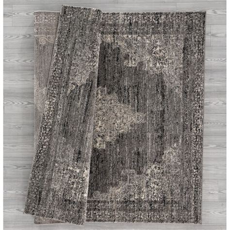 United Weavers Of America Serenity 5 X 7 (ft) Grey Indoor Medallion ...