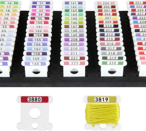 Hamtery White 3mm Acrylic Embroidery Floss Bobbins,500Pcs Embroidery ...