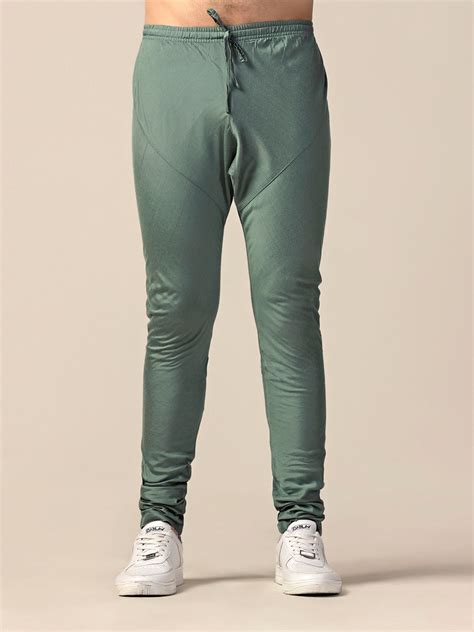 Sage Green Art Silk Solid Churidar Pajama – Kisah