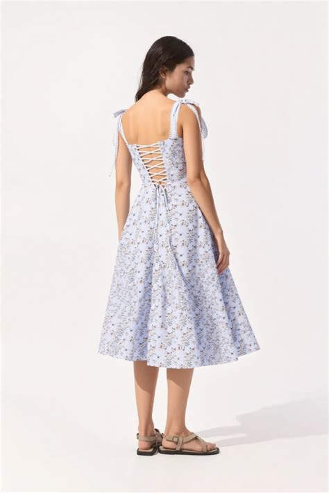 Grace midi Sundress in Blue – OUTCAST