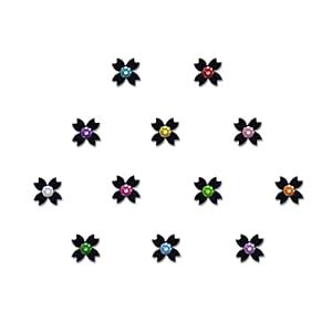 Comet Busters Cute Black Floral Baby Bindis With Colorful Stones Kids ...