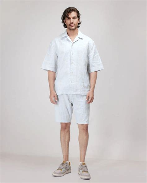 Buy Welk - Pastel Blue Relaxed Fit Jacquard Shirt| Rare Rabbit