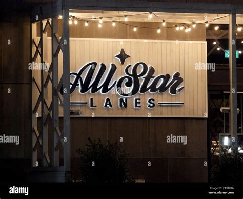 Sign for All Star Lanes, a ten pin bowling venue at Westfield, White ...