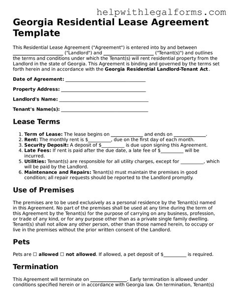 Make Your Georgia Residential Lease Agreement With Our Free Template
