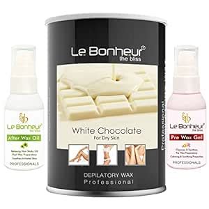 Le Bonheur White Chocolate Wax, Strips, Pre Wax Gel & Post Wax Oil ...