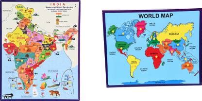 IJARP Wooden Combo General Knowledge India Map With Different States ...