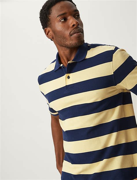 Buy Pure Cotton Striped Polo Shirt at Marks & Spencer
