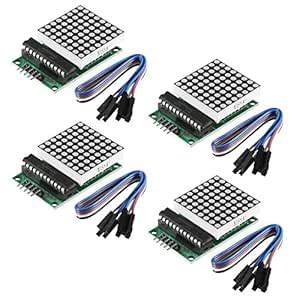 ACEIRMC 4pcs MAX7219 Dot Matrix Display Module Single-Chip Control LED ...