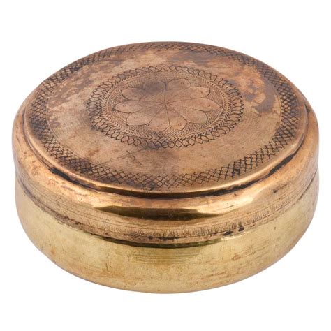 Beautiful Brass Tiffin Box Hand Engraved Design Brass Chapati Box