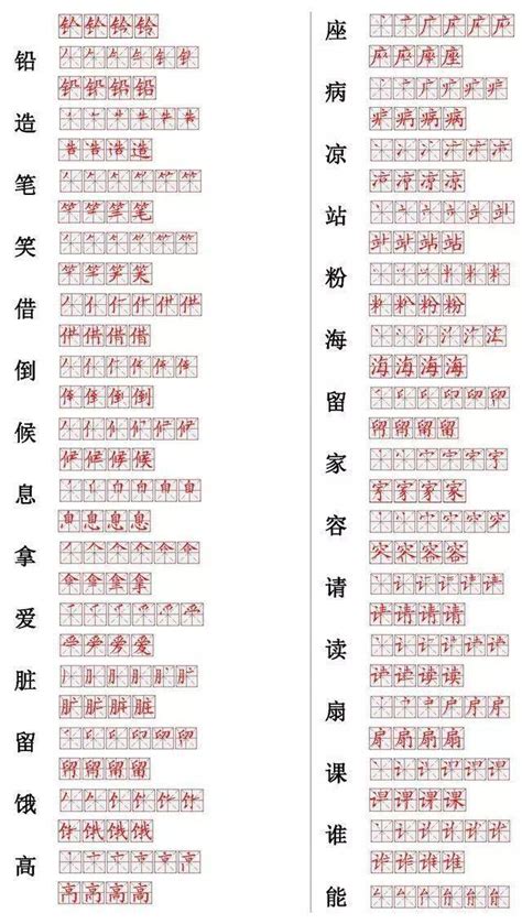 干货收藏：权威笔顺正确写法动图演示，附小学常见560个汉字笔画表_横向