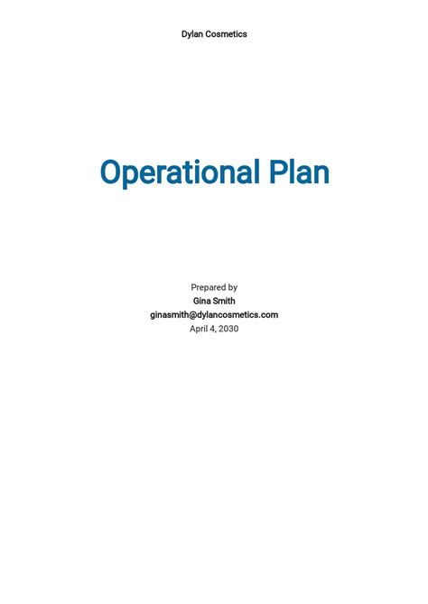 Blank Operational Plan Template 的图像结果