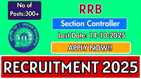 RRB Section Controller Recruitment 2025 Notification Out Apply Online ...