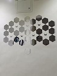 Buy Wall1ders 28 Hexagon with 10 Butterflies (Each Hexagon Size 10.5 cm ...